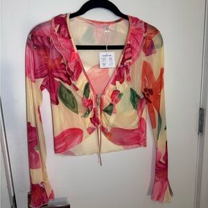 Floral Sheer Long Sleeve Top